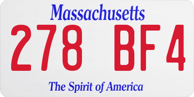 MA license plate 278BF4