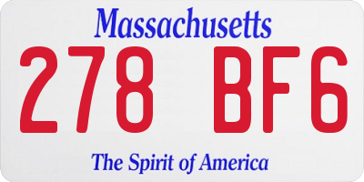 MA license plate 278BF6