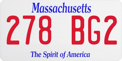 MA license plate 278BG2