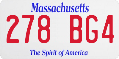 MA license plate 278BG4