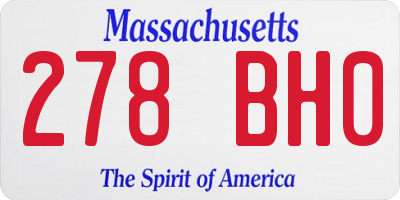 MA license plate 278BH0