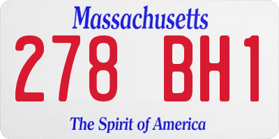 MA license plate 278BH1