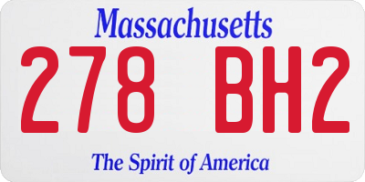 MA license plate 278BH2