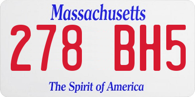 MA license plate 278BH5