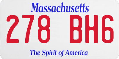 MA license plate 278BH6