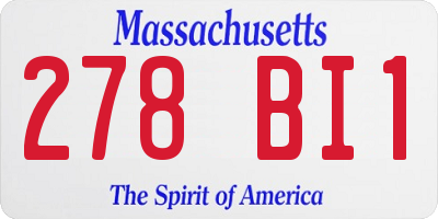 MA license plate 278BI1