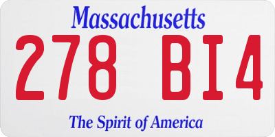 MA license plate 278BI4