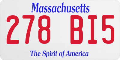 MA license plate 278BI5