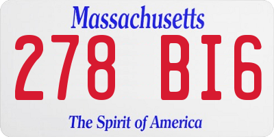 MA license plate 278BI6