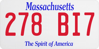 MA license plate 278BI7