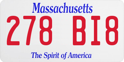 MA license plate 278BI8