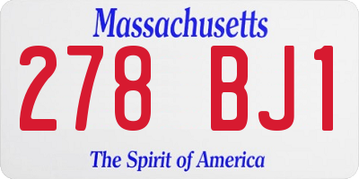 MA license plate 278BJ1