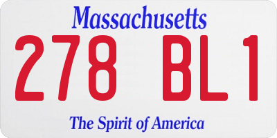 MA license plate 278BL1