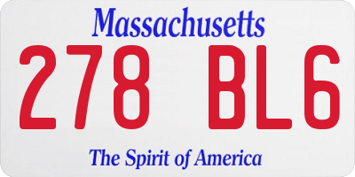 MA license plate 278BL6