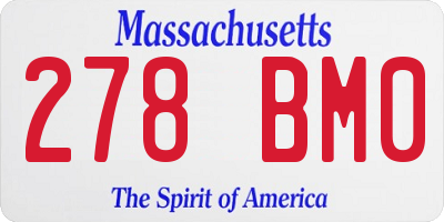 MA license plate 278BM0