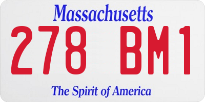 MA license plate 278BM1