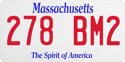 MA license plate 278BM2