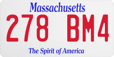 MA license plate 278BM4