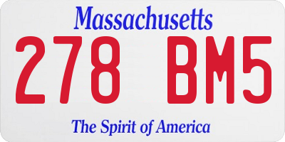 MA license plate 278BM5