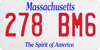 MA license plate 278BM6