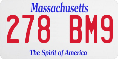 MA license plate 278BM9