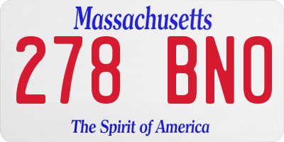 MA license plate 278BN0