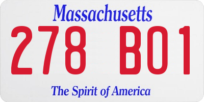 MA license plate 278BO1
