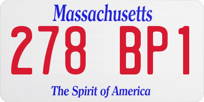 MA license plate 278BP1