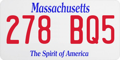 MA license plate 278BQ5