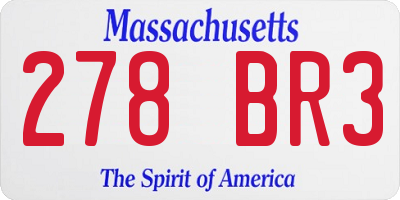 MA license plate 278BR3