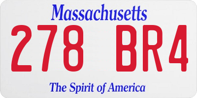 MA license plate 278BR4