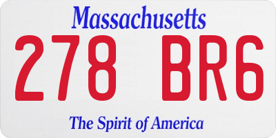 MA license plate 278BR6