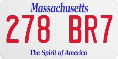 MA license plate 278BR7