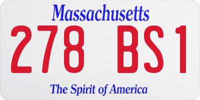 MA license plate 278BS1