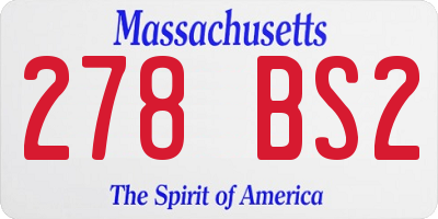 MA license plate 278BS2