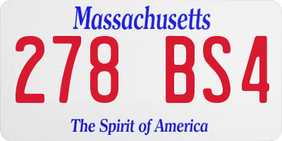 MA license plate 278BS4