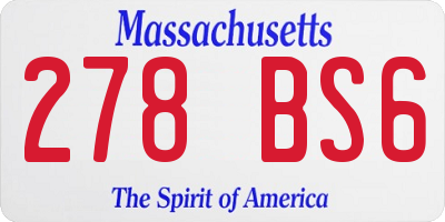 MA license plate 278BS6