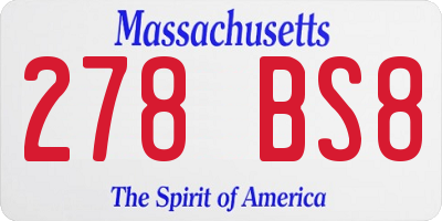 MA license plate 278BS8