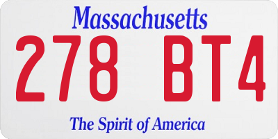 MA license plate 278BT4