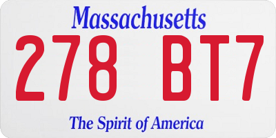 MA license plate 278BT7
