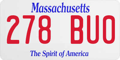 MA license plate 278BU0