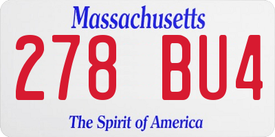 MA license plate 278BU4