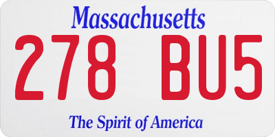 MA license plate 278BU5