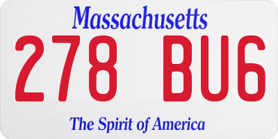 MA license plate 278BU6