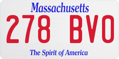 MA license plate 278BV0