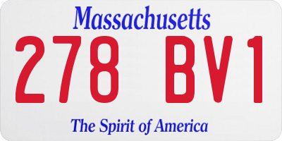 MA license plate 278BV1