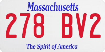 MA license plate 278BV2