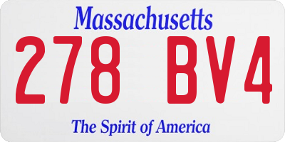 MA license plate 278BV4
