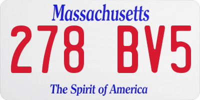MA license plate 278BV5