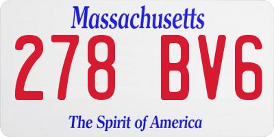 MA license plate 278BV6